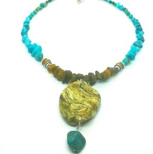 BALTIC AMBER AND TURQUOISE NECKLACE